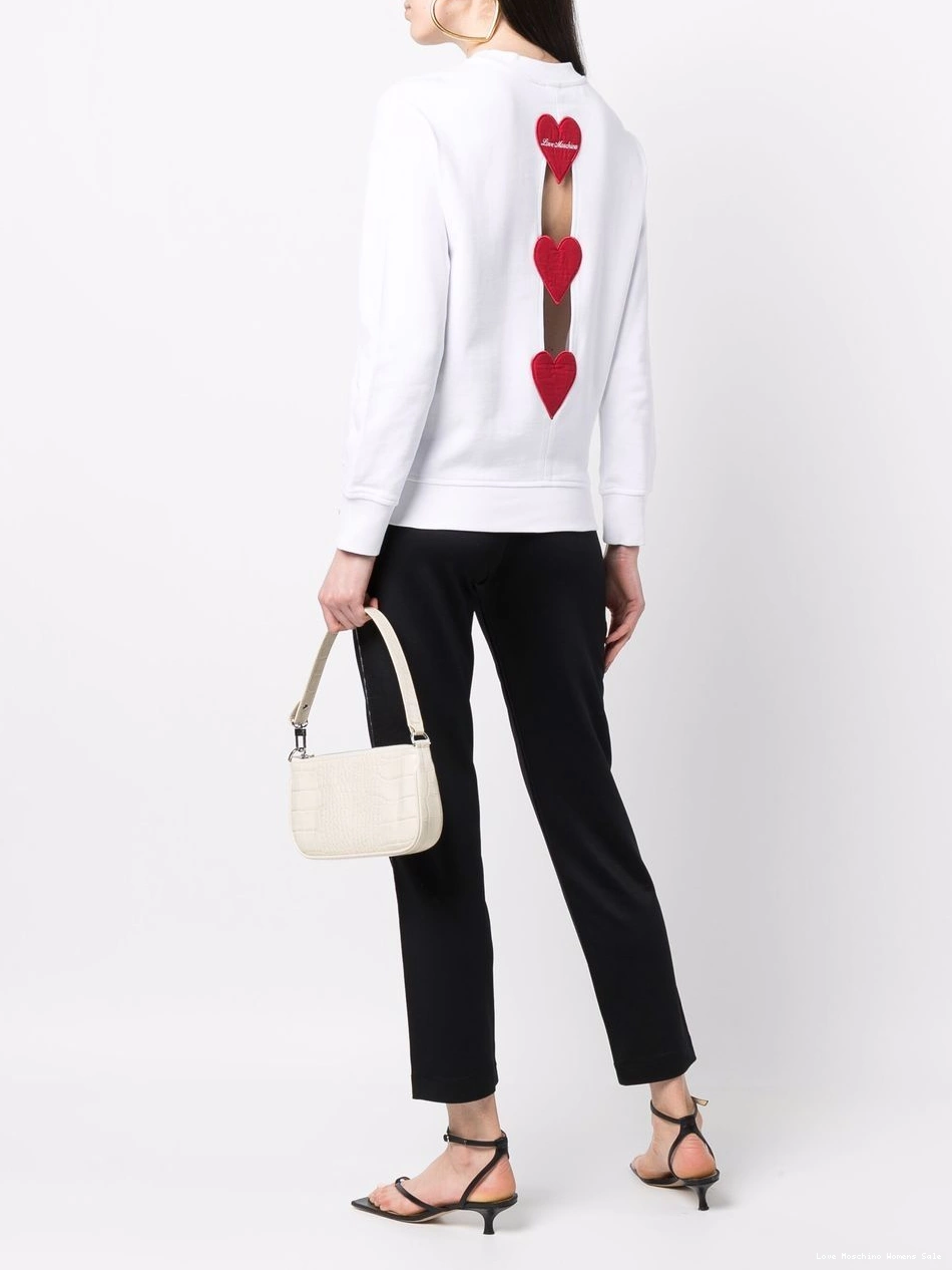 Cheap Women Moschino crew sweatshirt heart-detail Love neck 0331
